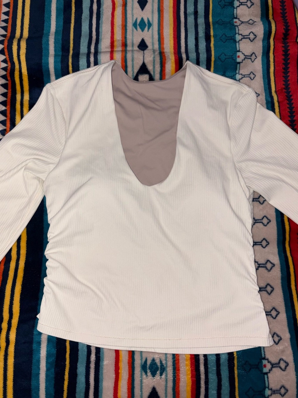 Lululemon Light Ivory All It Takes Long Ribbed Sleeve